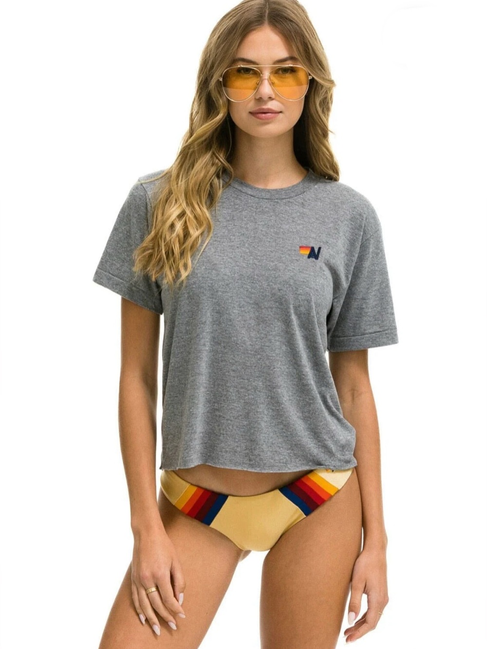 💫Aviator Nation Basic Boyfriend Tee- Heather Grey, XS, WORN ONCE! Pristine!!